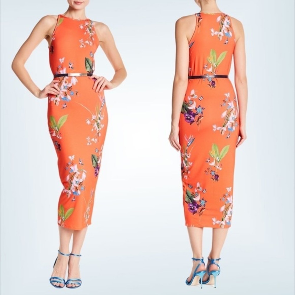 Ted Baker Joelia Floral Bodycon Dress w/Belt New Ted Size 2, US6